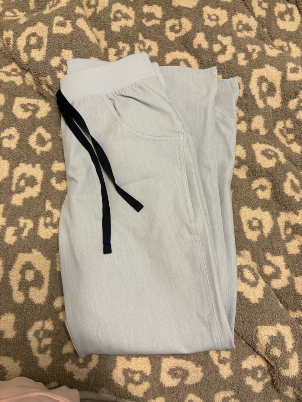 Figs Kade Cargo Light Blue with Navy ties
